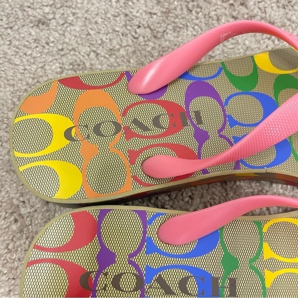 Coach Rainbow Platform Flip Flop Sandals - Picture 5 of 10